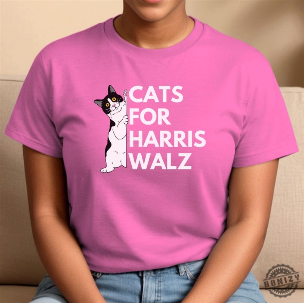 Cats For Harris Walz Progressive 2024 Election Shirt Pro Harris 2024 Political Sweatshirt Democratic Tshirt Liberal Hoodie Voting Shirt