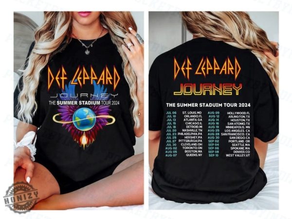 Journey Summer Stadium Tour 2024 Shirt Journey Tour Tshirt Defleppard Hoodie Rock Music Fan Sweatshirt Concert 2024 Gift honizy 1