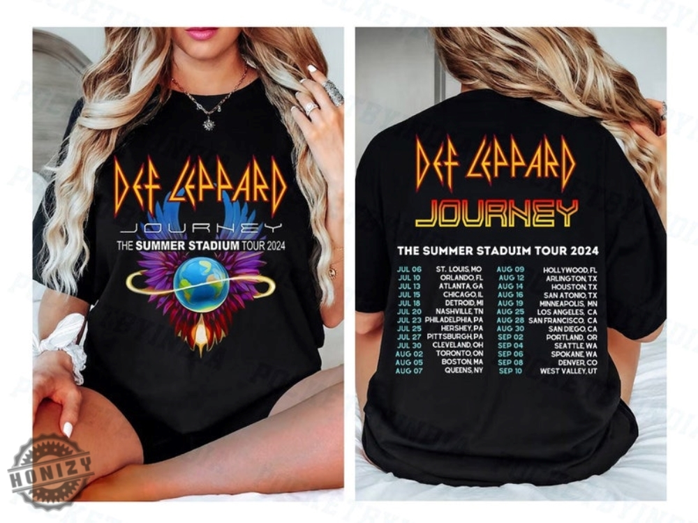 Journey Summer Stadium Tour 2024 Shirt Journey Tour Tshirt Defleppard Hoodie Rock Music Fan Sweatshirt Concert 2024 Gift