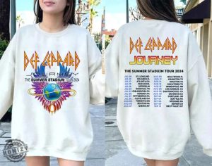 Journey Summer Stadium Tour 2024 Shirt Journey Tour Tshirt Defleppard Hoodie Rock Music Fan Sweatshirt Concert 2024 Gift honizy 3