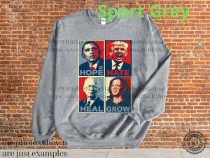 Hope Hate Heal Grow Shirt Kamala Harris Support Sweatshirt 2024 American Presidential Election Women Vote Hoodie Political Feminist Gift honizy 7