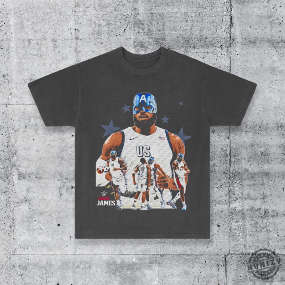 Usa Basketball Team Paris Lebron James Lecaptain America Shirt