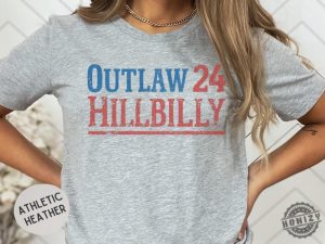 Outlaw 24 Hillbilly Shirt Vintage Graphic Tshirt Southern Style Sweatshirt Red White Blue Design Unisex Casual Wear Hoodie Retro Look Gift Idea honizy 2