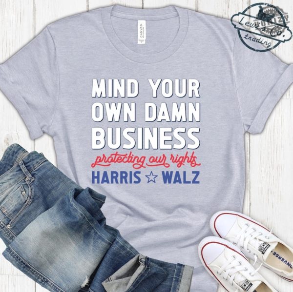 Mind Your Own Damn Business Kamala Harris And Tim Walz 2024 Shirt Big Dad Energy Hoodie Madam President Sweatshirt Fun Aunt Vibe Tshirt Election 2024 Shirt honizy 3