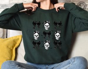 Halloween Skull Black Bow Retro Halloween Shirt Halloween Womens Sweatshirt Halloween Costume Hoodie Fall Sweater Spooky Season Tshirt honizy 6