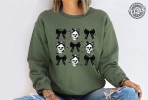 Halloween Skull Black Bow Retro Halloween Shirt Halloween Womens Sweatshirt Halloween Costume Hoodie Fall Sweater Spooky Season Tshirt honizy 7