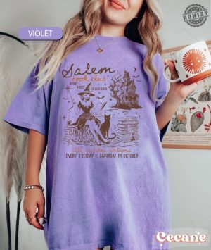 Salem Book Club Shirt Bookish Halloween Sweatshirt Spooky Reader Tshirt Funny Book Lover Hoodie Salem Witches Shirt honizy 3