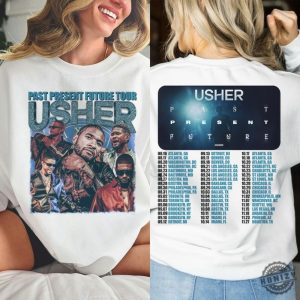 Blvckstyle 2Side Usher Past Present Future Tour 2024 Shirt Usher 2024 Concert Gift For Fan 2 Side Unisex Shirt honizy 3