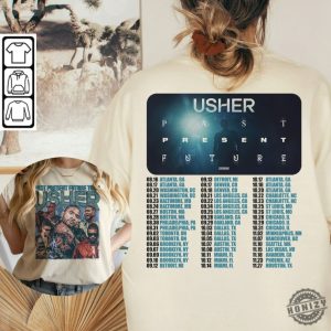 Blvckstyle 2Side Usher Past Present Future Tour 2024 Shirt Usher 2024 Concert Gift For Fan 2 Side Unisex Shirt honizy 4