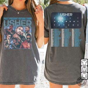 Blvckstyle 2Side Usher Past Present Future Tour 2024 Shirt Usher 2024 Concert Gift For Fan 2 Side Unisex Shirt honizy 6