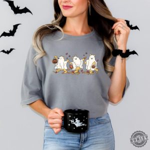 Halloween Winnie The Pooh Ghost Tshirt Spooky Season Sweatshirt Halloween Womens Hoodie Cute Fall Autumn Leaf Shirt honizy 7