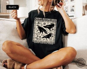 Crows Before Bros Shirt Funny Halloween Tshirt Punny Crow Hoodie Support Your Local Murder Sweatshirt Crow Halloween Shirt honizy 2