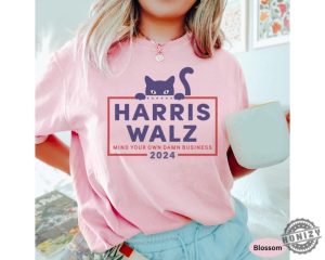 Mind Your Own Damn Business Harris Walz Shirt Kamala Tim Walz President Vp 2024 Us Election Shirt honizy 3