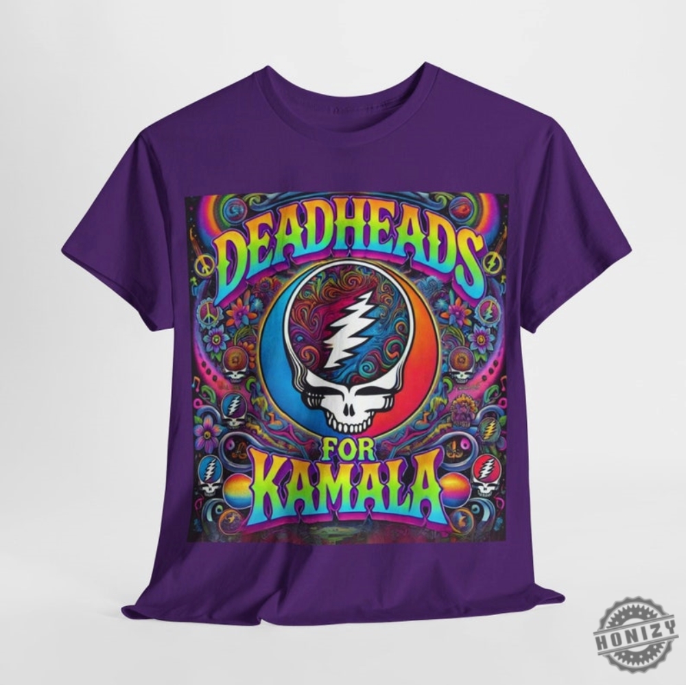 Deadheads For Kamala Shirt Grateful Dead Fans Supporting Kamala Harris For President In 2024 Psychedelic Trippy Shirt