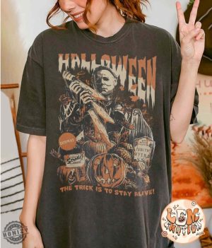 Michael Myers Halloween Shirt Horror Movie Tshirt Myers Thriller Friday The 13Th Horror Sweatshirt Retro Halloween Shirt honizy 2