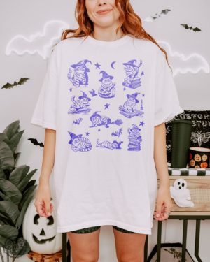 Cat Halloween Shirt 90S Cat Witch Vintage Hoodie Funny Witch Cat Tshirt Halloween Cat Lovers Gift honizy 2