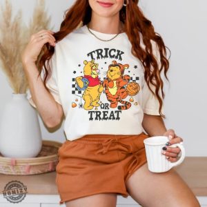 Halloween Retro Trick Or Treat Winnie The Pooh And Tigger Shirt Winnie The Pooh Vintage Halloween Shirt honizy 2