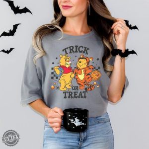 Halloween Retro Trick Or Treat Winnie The Pooh And Tigger Shirt Winnie The Pooh Vintage Halloween Shirt honizy 7