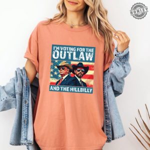 Ridin With The Outlaw And The Hillbilly Trump Shirt 2024 Election Conservative Political Republican Trump Supporter Shirt honizy 2