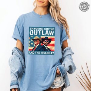 Ridin With The Outlaw And The Hillbilly Trump Shirt 2024 Election Conservative Political Republican Trump Supporter Shirt honizy 3