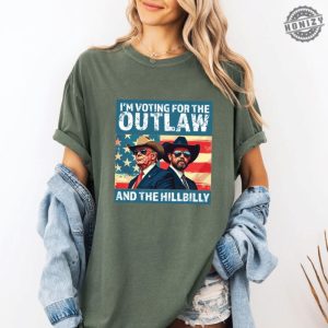 Ridin With The Outlaw And The Hillbilly Trump Shirt 2024 Election Conservative Political Republican Trump Supporter Shirt honizy 4