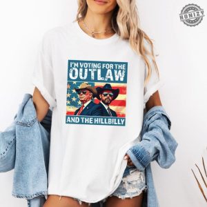 Ridin With The Outlaw And The Hillbilly Trump Shirt 2024 Election Conservative Political Republican Trump Supporter Shirt honizy 5