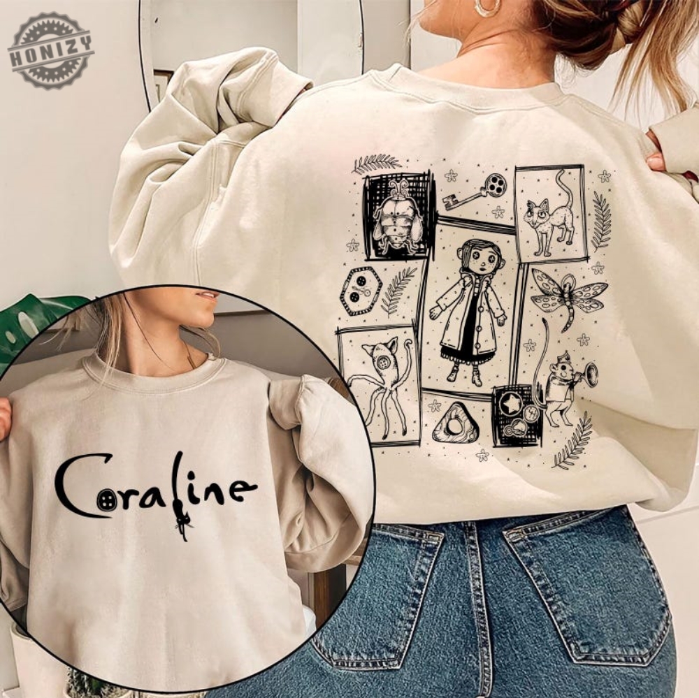 "Must-Have Halloween Horror Nights 2024 Shirt: Spooky Fashion Essential" 8 Coraline Shirt Halloween Spooky Season Tshirt Coraline Doll Sweatshirt Vintage Horror Film Shirt Cartoon Movie Hoodie Coraline Fan Shirt