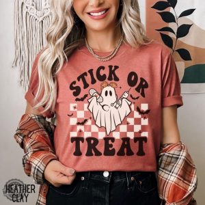 Ghost Nurse Halloween Shirt Stick Or Treat Sweatshirt Spooky Nurse Phlebotomy Tech Halloween Nurse Tshirt Hospital Halloween Party Shirt honizy 3