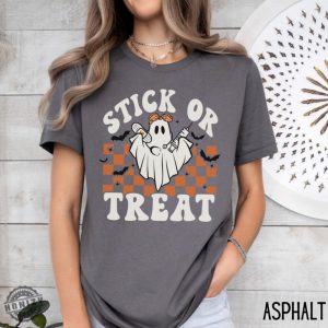 Ghost Nurse Halloween Shirt Stick Or Treat Sweatshirt Spooky Nurse Phlebotomy Tech Halloween Nurse Tshirt Hospital Halloween Party Shirt honizy 4