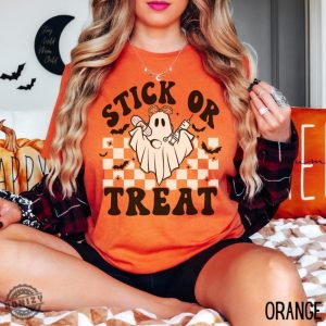 Ghost Nurse Halloween Shirt Stick Or Treat Sweatshirt Spooky Nurse Phlebotomy Tech Halloween Nurse Tshirt Hospital Halloween Party Shirt honizy 5