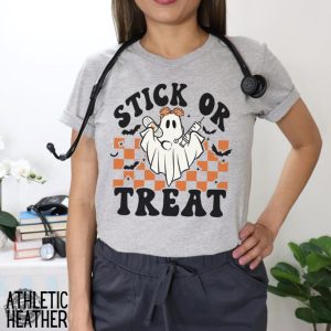 Ghost Nurse Halloween Shirt Stick Or Treat Sweatshirt Spooky Nurse Phlebotomy Tech Halloween Nurse Tshirt Hospital Halloween Party Shirt honizy 6