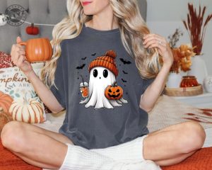 Halloween Ghost Shirt Cute Halloween Sweatshirt Halloween Womens Hoodie Spooky Season Tshirt Trick Or Treat Shirt honizy 6