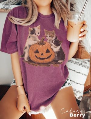 Vintage 90S Cat Halloween Shirt Spooky Season Tshirt Pumpkin Sweatshirt Cat Lover Hoodie Black Cat Shirt honizy 6