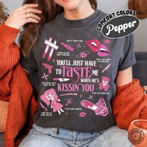 Youll Just Have To Taste Me When Hes Kissin You Shirt Short N Sweet Doodle Tshirt Song Lyrics Hoodie Taste Sabrina Shirt honizy 4