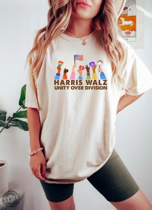 Kamala Harris Tim Walz 2024 Shirt Election 2024 Sweatshirt Gift For Democrat Hoodie Unity Over Division Tshirt Democrat Top Harris Shirt honizy 2