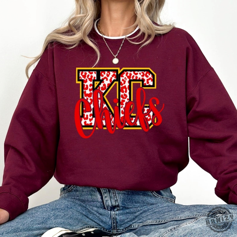 Kansas City Football Shirt Trendy Football Crewneck Sweatshirt Kansas City Hoodie Game Day Tshirt Taylor Travis Kc Chiefs Shirt honizy 1