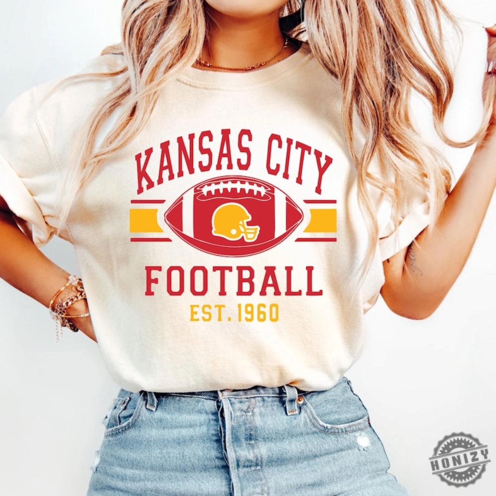 Kansas City Football Shirt Trendy Kansas City Fan Hoodie Football Crewneck Sweatshirt Kansas City Tshirt Game Day Tee Taylor Travis Shirt