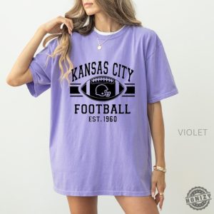 Kansas City Football Shirt Trendy Kansas City Fan Hoodie Football Crewneck Sweatshirt Kansas City Tshirt Game Day Tee Taylor Travis Shirt honizy 4