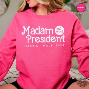 Madam President And Tim Shirt Kamala Harris Crewneck Sweatshirt Harris Walz 2024 Sweater Female President Tshirt Elect Harris Hoodie Voting Gift honizy 3