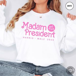 Madam President And Tim Shirt Kamala Harris Crewneck Sweatshirt Harris Walz 2024 Sweater Female President Tshirt Elect Harris Hoodie Voting Gift honizy 4