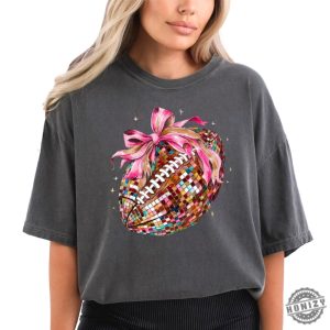 Disco Football With Ribbon Shirt For Women And Teens Girly Football Season Coquette Football Era Tshirt Fall Football Shirt honizy 2