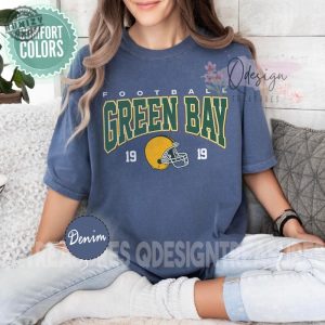 Green Bay Football Shirt Retro Green Bay Varsity Crewneck Tshirt Vintage Style Hoodie Green Bay Sweatshirt honizy 4