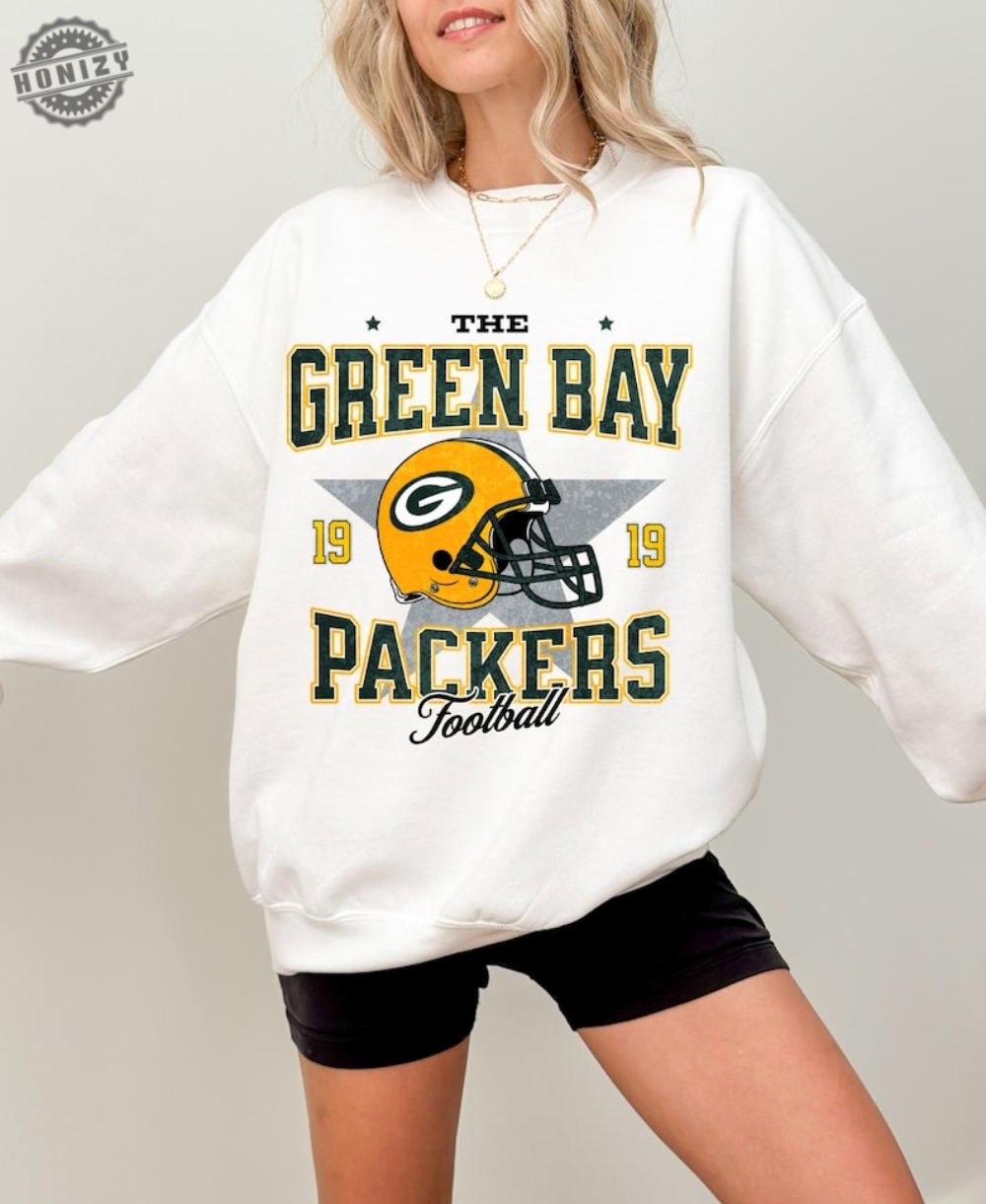 Green Bay Packers Football Shirt Vintage Style Nfl Team Apparel