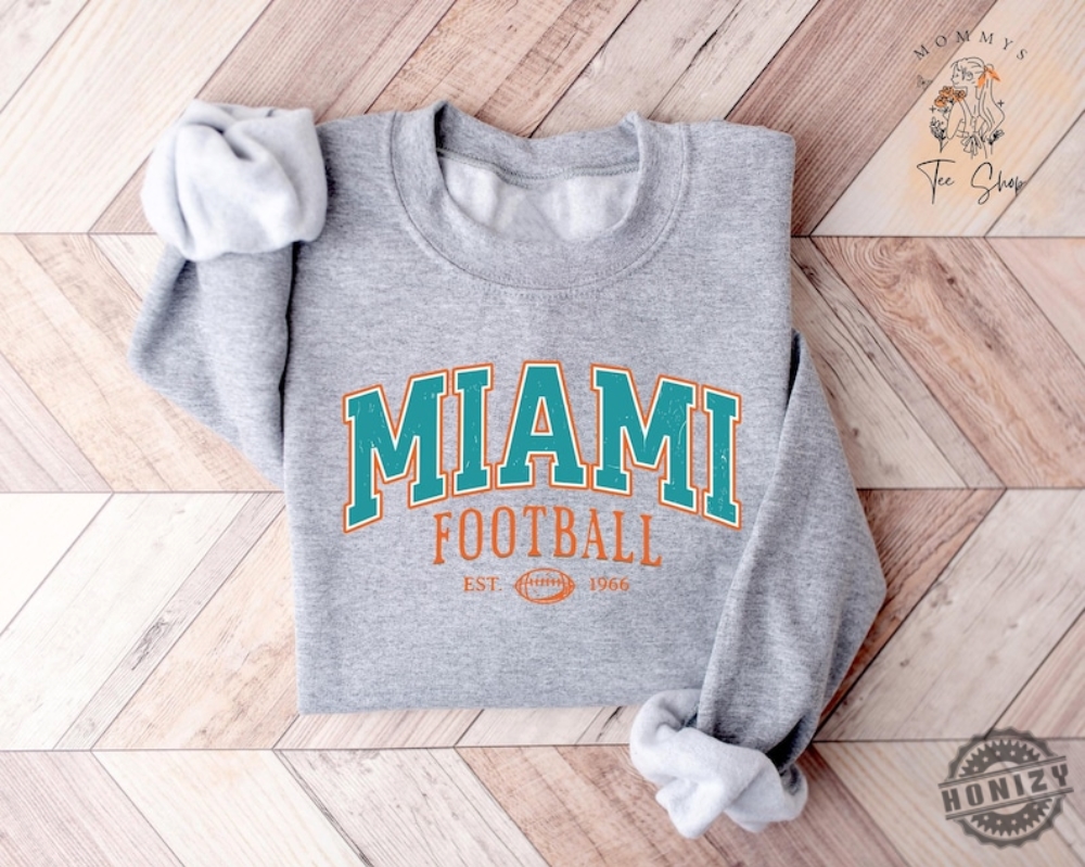 Vintage Miami Football Shirt Dolphins Sweatshirt Miami Football Game Day Hoodie Dolphins Fans Tshirt Miami Football Game Day Shirt