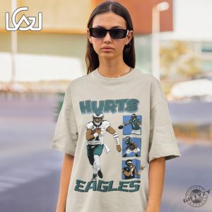 Philadelphia Eagles Shirt Vintage Comic Style Jalen Hurts Eagles Tshirt Retro Nfl Fan Apparel 90S Vintage Hoodie Football Gifts honizy 2