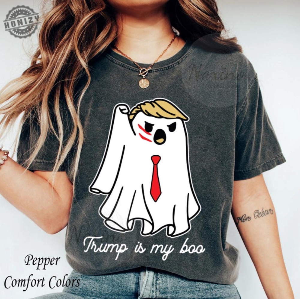 Halloween Trumpkin Shirt President Donald Trump 2024 Tshirt Trump Is My Boo Hoodie Republican Halloween Sweatshirt Trump Halloween Shirt honizy 1