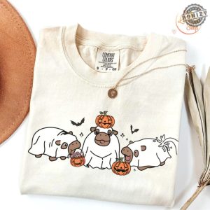 Moo Deng Shirt Baby Pygmy Hippo Moo Deng Tshirt Moo Deng Halloween Sweatshirt Trendy Halloween Hoodie Halloween Shirt honizy 3