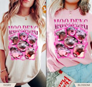 Moo Deng Shirt Moo Deng Hoodie Moo Deng Hippo Sweatshirt Moo Deng Memes Tshirt honizy 2