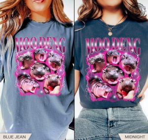 Moo Deng Shirt Moo Deng Hoodie Moo Deng Hippo Sweatshirt Moo Deng Memes Tshirt honizy 3