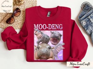 Moo Deng Shirt Moo Deng Gift Baby Hippo Tee Zoo Baby Hippo Hoodie Baby Pygmy Hippo Moo Deng Sweatshirt honizy 2